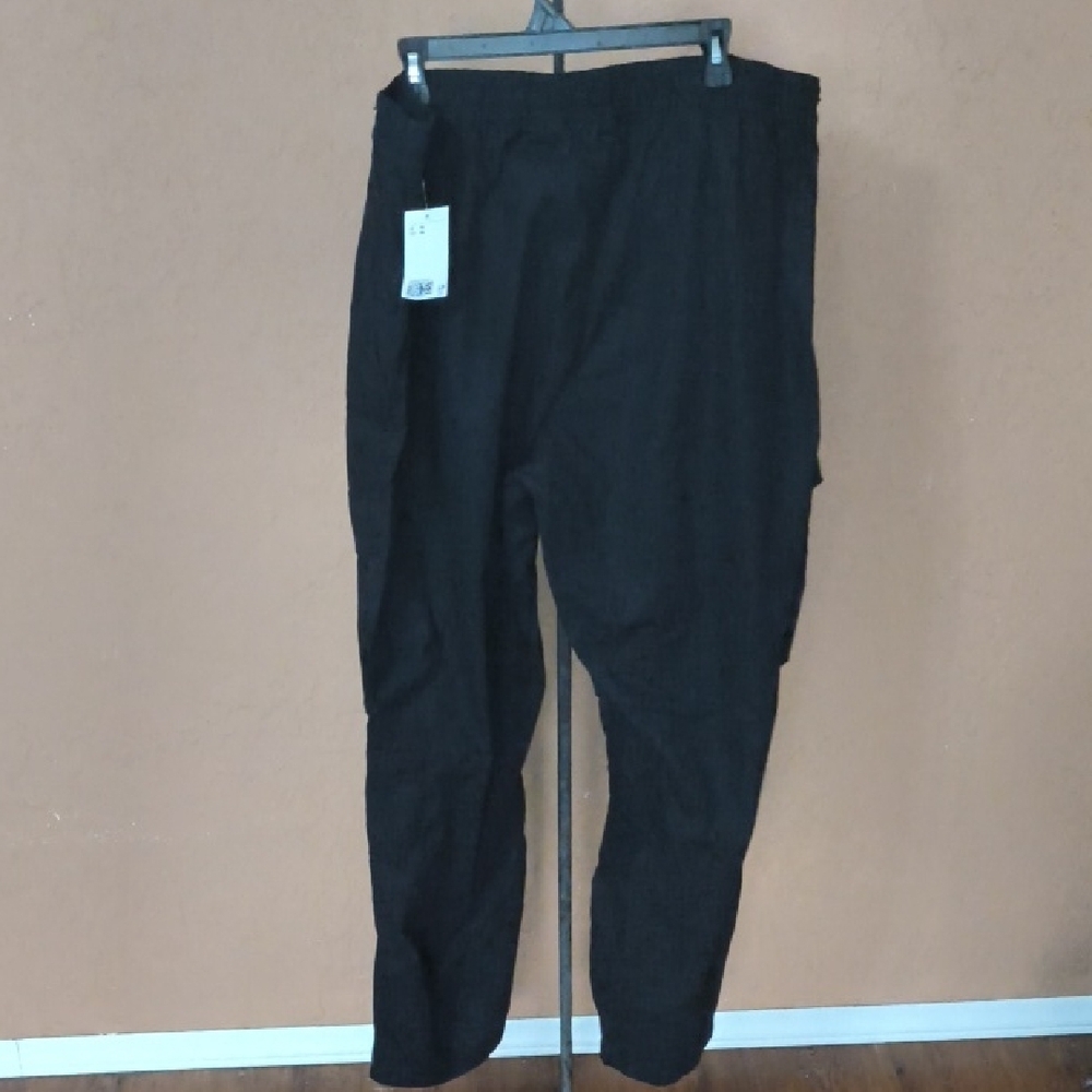 NWT Women's H&M Divided Black Cargo Pants Elastic Waist Size 24